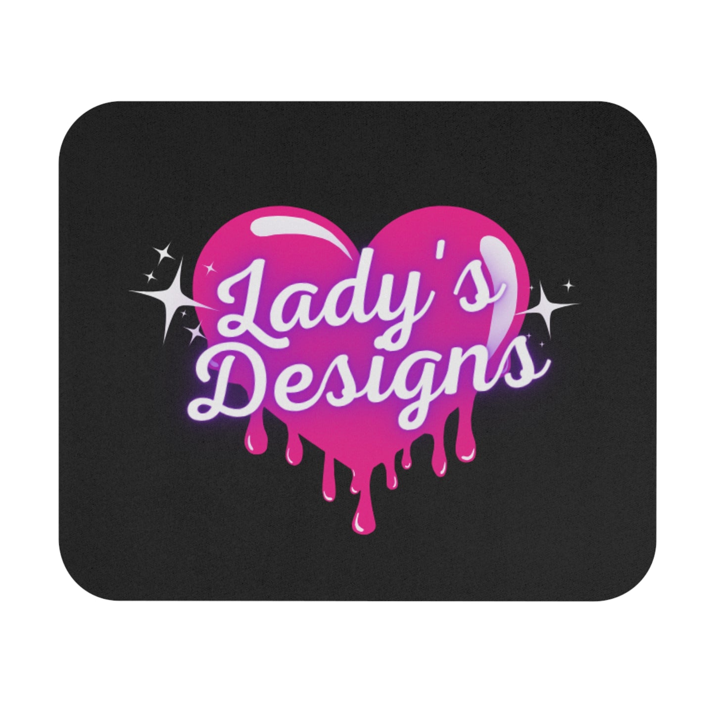 Chic Heart Mouse Pad, Cute Office Gift, Lady's Designs Desk Accessory, Pink Heart Decor, Stylish Workstation Decor