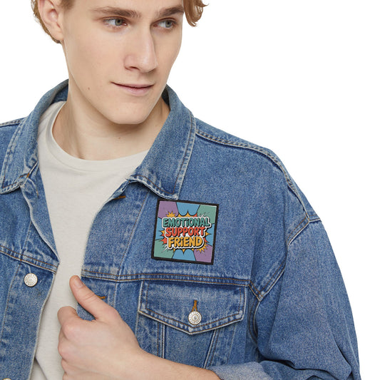 Emotional Support Friend Iron-On Patches, Cute Embroidered Patches for Jackets, DIY Fashion Accessories, Gift for Friends, Unique Stickers