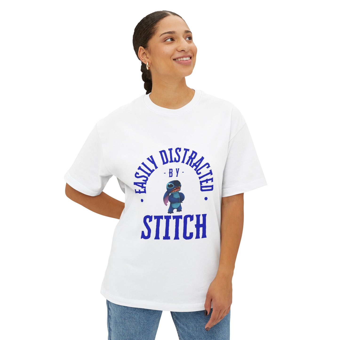 Easily Distract Tshirt, Oversized Shirt, Boxy Tee, Funny Graphic Tee, Unisex Top, Distraction Quote Shirt