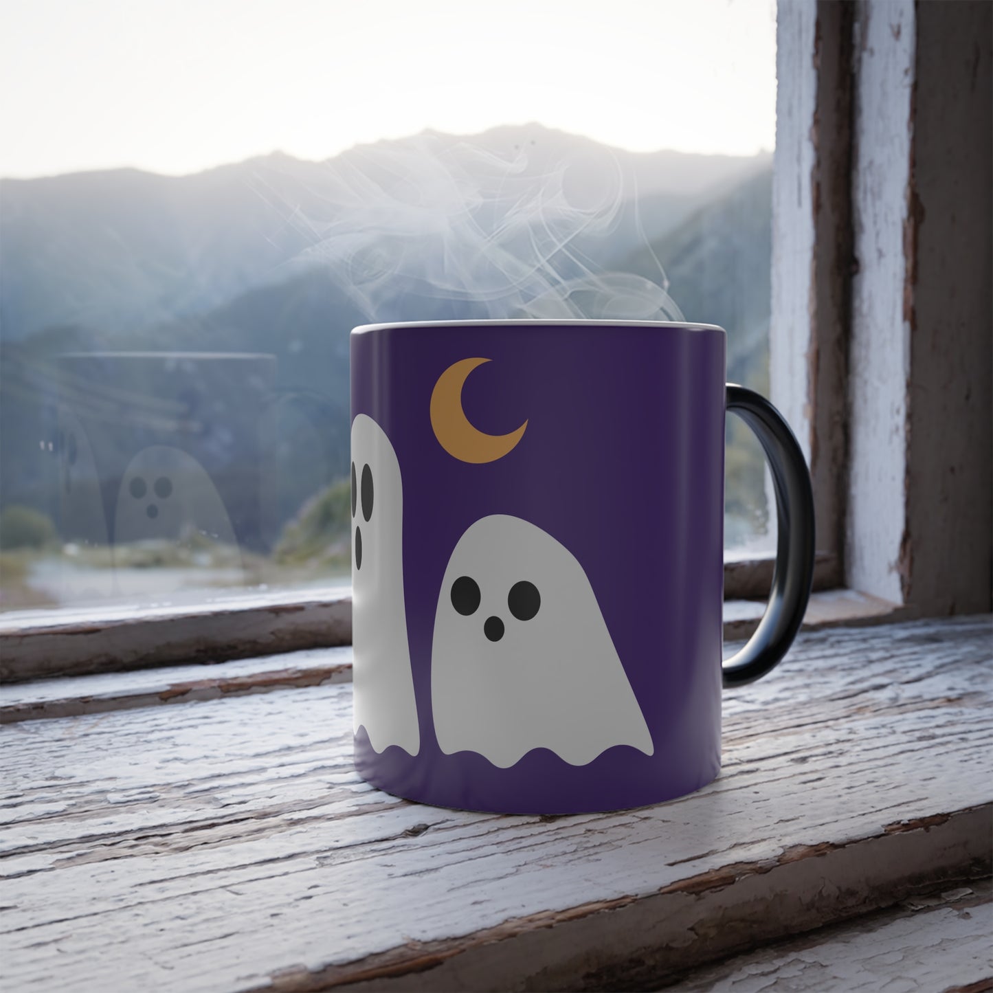 Spooky Color Morphing Mug - Halloween, Ghosts, Fun, Gift for Coffee Lovers, Unique Drinkware