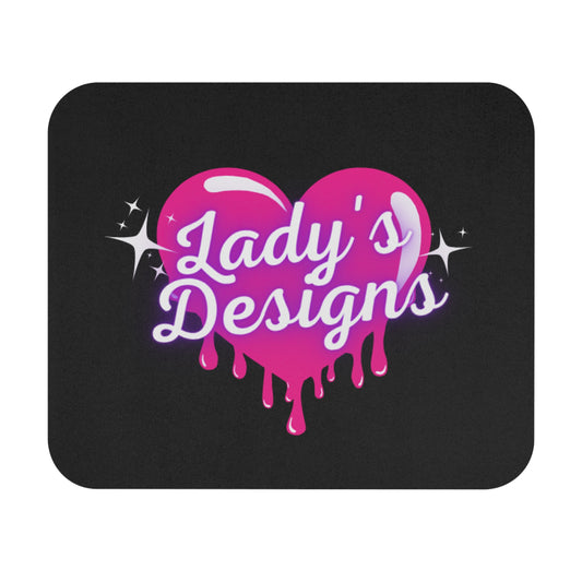 Chic Heart Mouse Pad, Cute Office Gift, Lady's Designs Desk Accessory, Pink Heart Decor, Stylish Workstation Decor