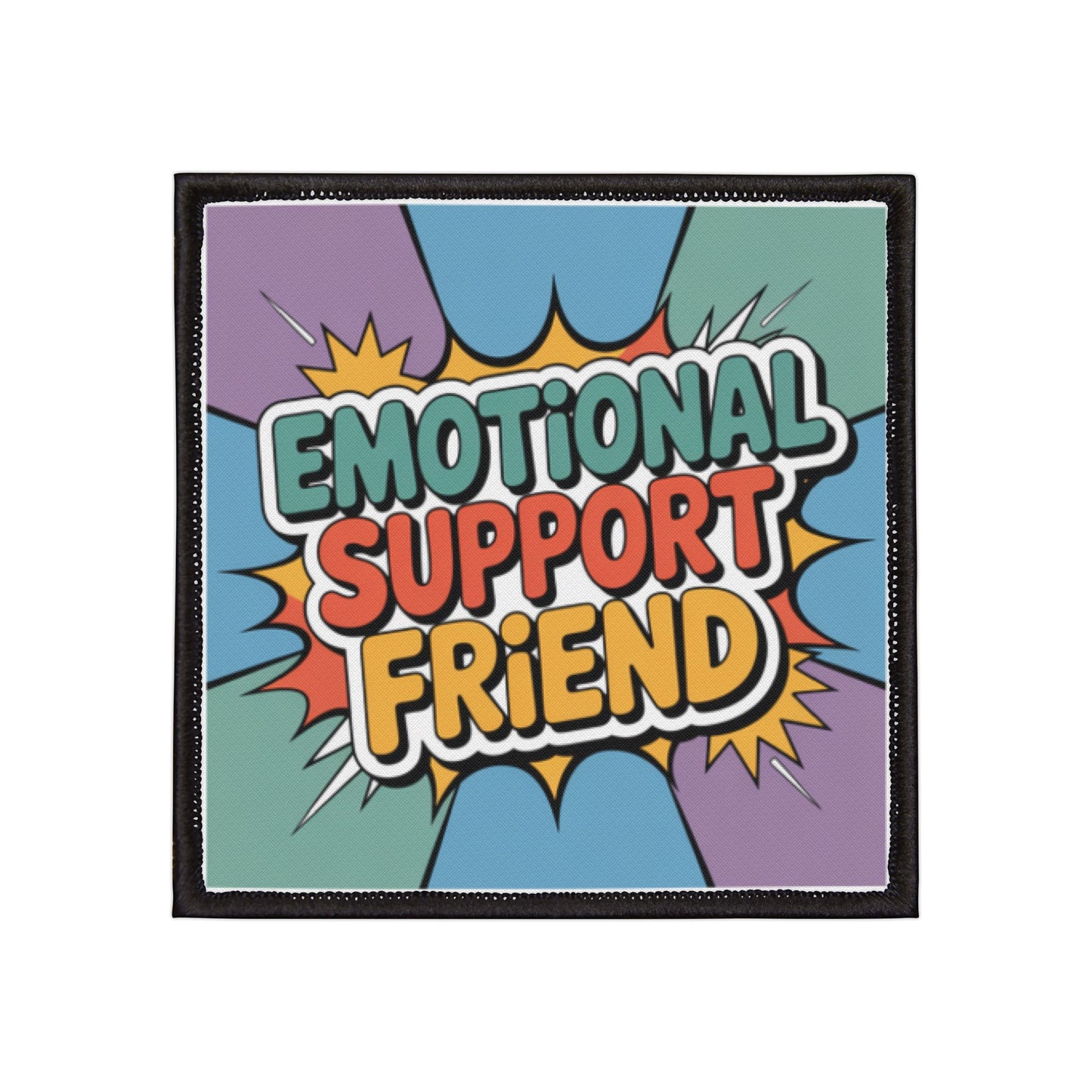 Emotional Support Friend Iron-On Patches, Cute Embroidered Patches for Jackets, DIY Fashion Accessories, Gift for Friends, Unique Stickers