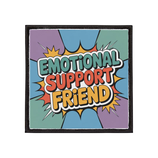 Emotional Support Friend Iron-On Patches, Cute Embroidered Patches for Jackets, DIY Fashion Accessories, Gift for Friends, Unique Stickers