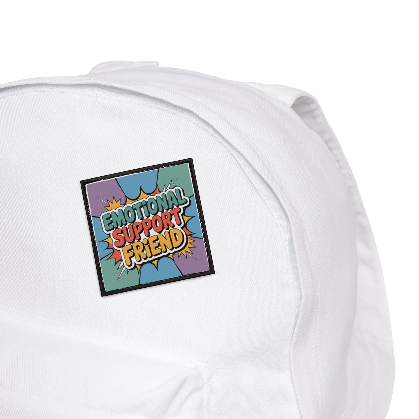 Emotional Support Friend Iron-On Patches, Cute Embroidered Patches for Jackets, DIY Fashion Accessories, Gift for Friends, Unique Stickers